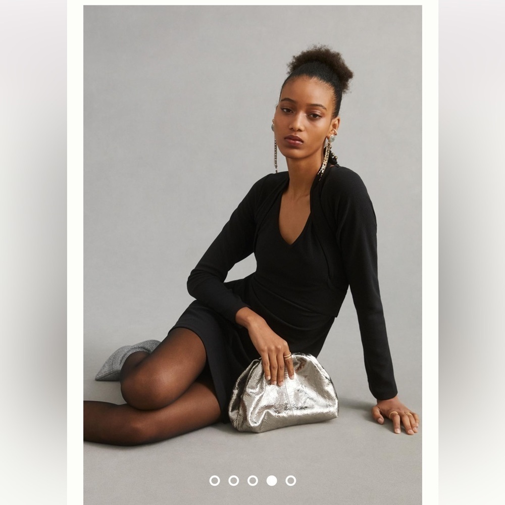 ANTHROPOLOGIE NWT By Anthropologie Long-Sleeve Mini Dress Size M. - Picture 4 of 11